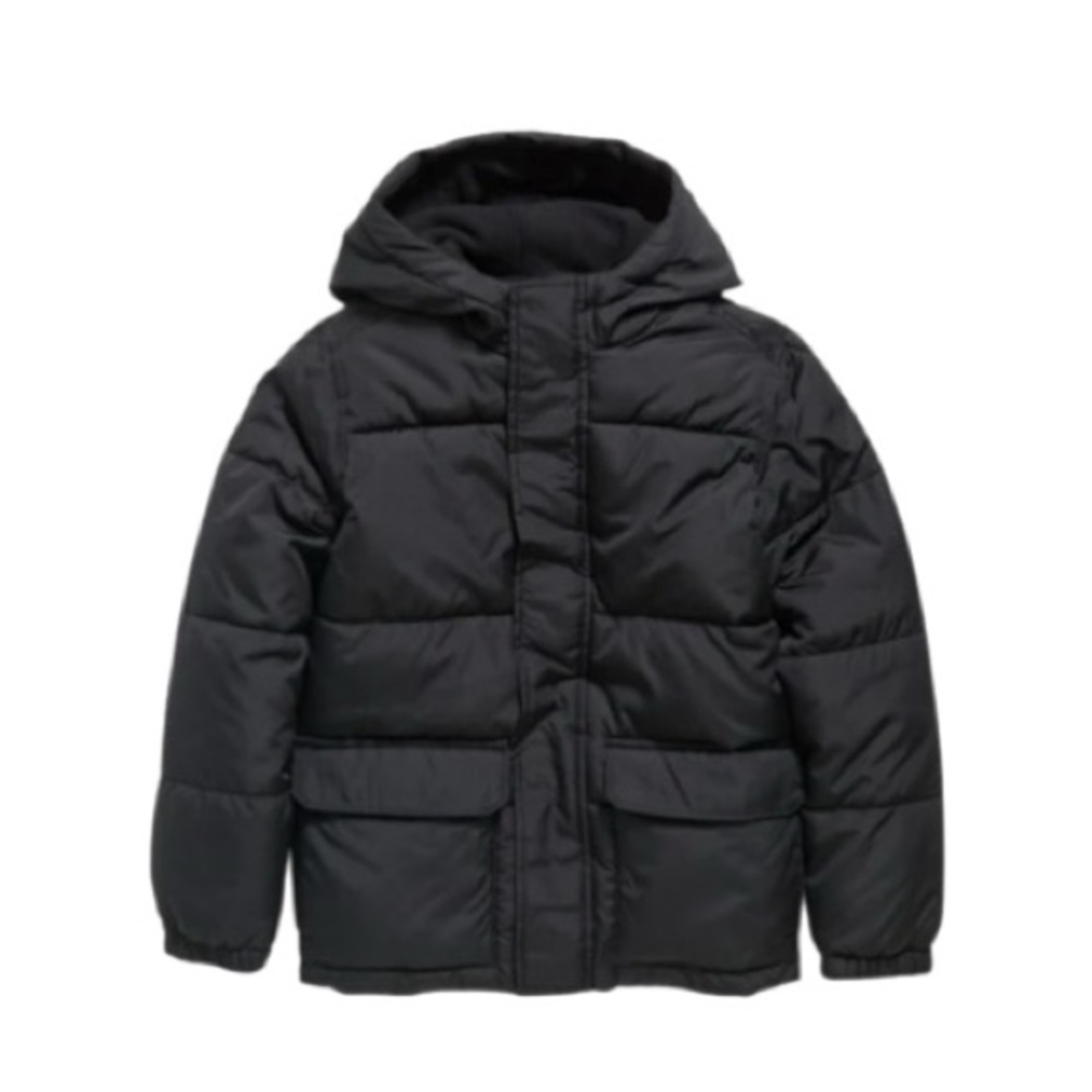 Old Navy Black Hooded Zip Up Frost-Free Puffer Jacket Kids M/8